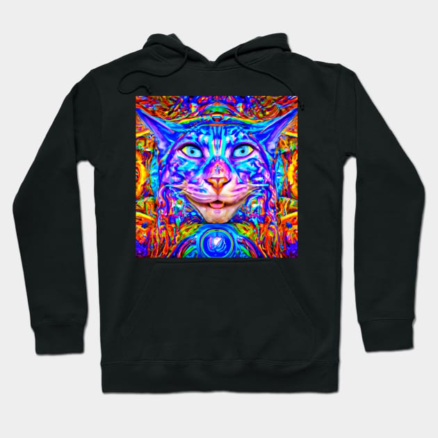 Kosmic Kitty (6) - Trippy Psychedelic Cat Hoodie by TheThirdEye